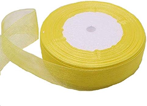 GCS 20mm Red Organza Ribbon Roll. Scrapbooking, Gift wrapping, home deco. 46 meters / 50 yards London