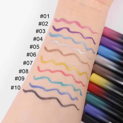 ONarisae liquid eye liner pencil long lasting stage makeup metallic high pigment colored eyeliner Yellow — view 6
