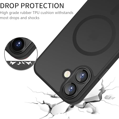 Image of Elzzi Magnetic for magsafe - iPhone 16 Case, [Compatible with Magsafe] [Translucent Matte] Shockproof Protective Phone Case for Men & Women - Black new