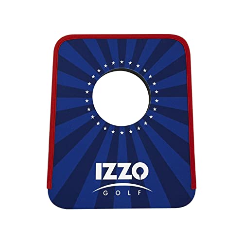 Izzo Golf Mini Red, White & Blue Putting Cup Square Mats - Patriotic Putting Mats for Your Office or Home