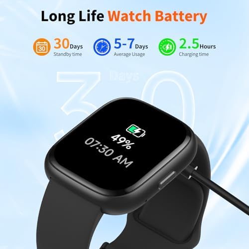 Smart Watch for Men Women, 1.83" HD, Alexa Built-in, Bluetooth 5.3 Calls & Notifications, IP68 Waterproof,100+ Sport Modes,Fitness Tracker/Heart Rate/SpO2/Sleep Monitor for Android iOS (Black) — view 7