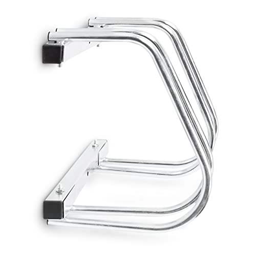 Relaxdays Fahrradständer, Boden oder Wandmontage, Für 2 Fahrräder, Aus verchromtem Stahl, Regenfester Fahrradhalter für draußen, HBT: ca. 26 x 40 x 32 cm, silber