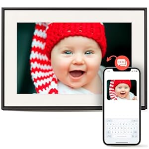 Loop wi fi digital picture frame with touch screen 10 inch display the only frame to offer text message photos direct to frame easy to use app gift to keep friends and family connected  urban country home decor
