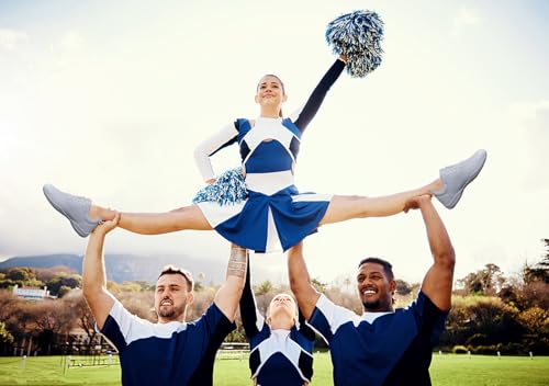 DADAWEN Girls White Cheer Shoes Youth Cheerleading Shoes Dance Athletic Training Tennis Lightweight Competition for Women Cheer Sneakers2