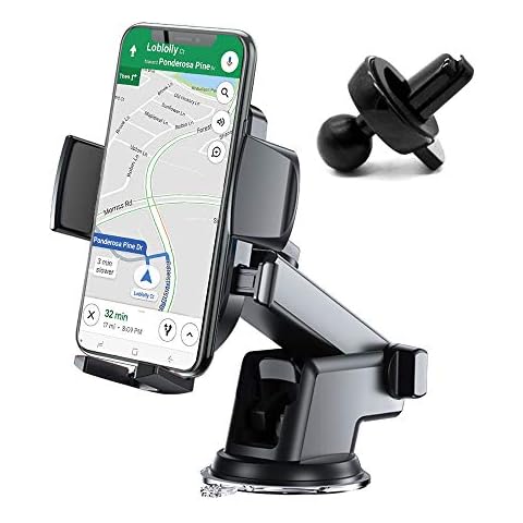Car Smartphone Holder, Dashboard & Air Outlet & Windshield Car Phone Holder, 360 ° Rotating Extendable Arm Holder Cover