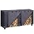 RICHIE Waterproof Firewood Racks Covers, 8FT Logs Wood Storage Outdoor Holder Cover, Heavy Duty 600D Fabric with PVC Coating, Grey