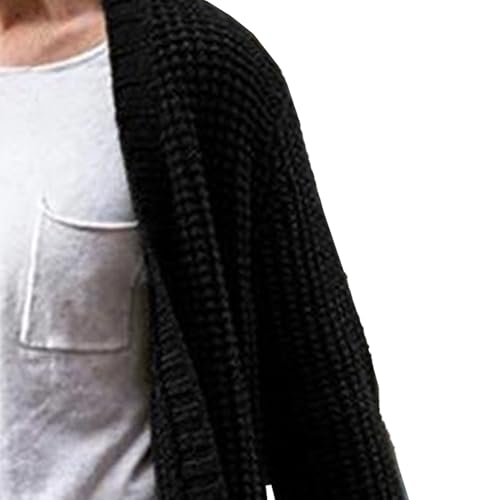 JEShifangjiusu Mens Cardigan Sweater Shawl Collar Chunky Warm Open Front Knitwear Knit Slim Fit Outerwear with Pockets3