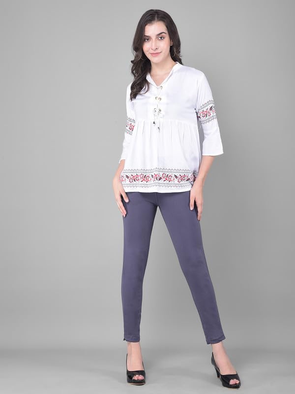 Image of Comfort Lady Women Cotton Blend Regular Fit for Casual,Formal and Daily Use Kurti Pants with Front Pocket