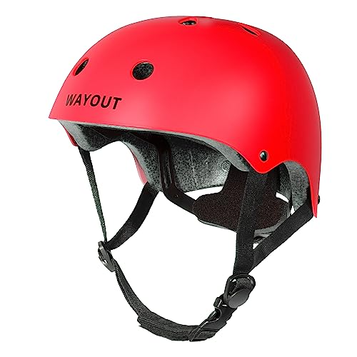 Wayout Sports - Casco Deportivo Unisex - Jóvenes y Adultos (Medium, Rojo)