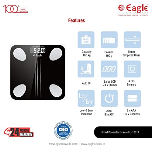 Eagle Digital Weight Machine for Body Weight with 180 kg Capacity, 100