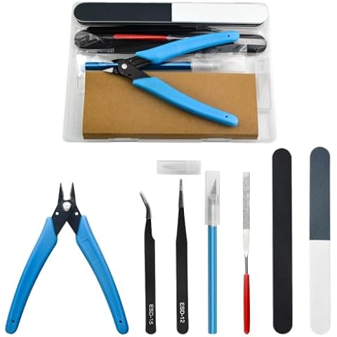 BXQINLENX Professional 8 PCS Model Tools Kit Modeler Basic Tools Craft Set Hobby Building Tools Kit for Gundam Car Model Building Repairing and Fixing(A) Cover