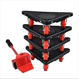 Mover muebles de alta resistencia con elevador telescópico y carros de ruedas de 4 piezas - Capacidad de 660 libras, construcción ABS/acero/TPE, ruedas TPE seguras para el suelo