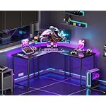Casaottima L Shaped Gaming Desk, Corner Desk Gaming Table for Home Office, Computer Desk Sturdy Writing Workstation for Small Space, Easy to Assemble, 51 inch, Carbon Fiber Surface, Black - Image 2