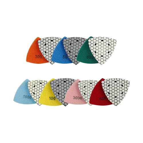 Dunxiles Tamponi Per Lucidatura A Secco Diamantati Triangolari Da 90 Mm Per Granito, Marmo, Cemento, Pietra, Dischi Abrasivi, Dischi Lucidanti, 1/7 Pezzi, Utensili Per Rettifica - 7