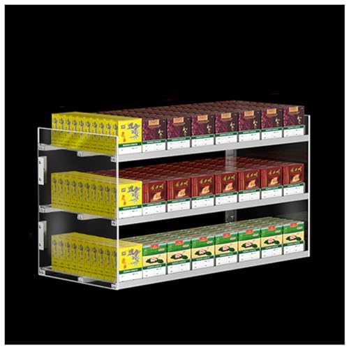 Expositor de cigarrillos acrílico con 8 columnas y 3 niveles para pared o mostrador 2