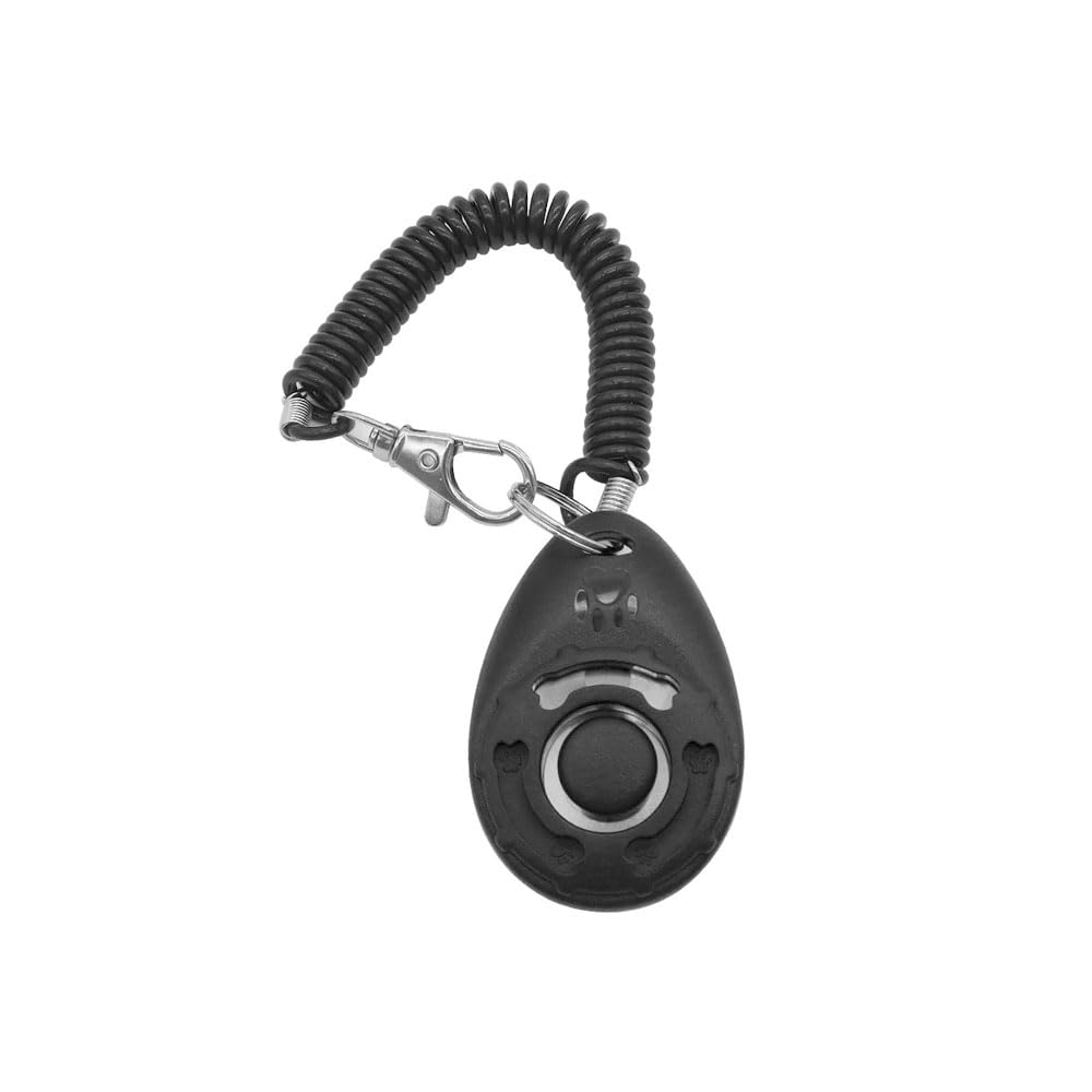 Clicker per Cani Addestramento Professionale con Laccetto Spirale Portatile Strumento Addestramento Cani Gioco Interattivo Educazione Canina