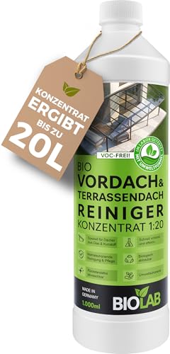 BIOLAB Vordach & Terrassendach Reiniger Konzentrat 1:20 (1 Liter) auch für Wintergarten, Glasdach, Terrassenüberdachung geeignet BIOLAB Vordach & Terrassendach Reiniger Konzentrat 1:20 (1 Liter) auch für Wintergarten, Glasdach, Terrassenüberdachung geeignet