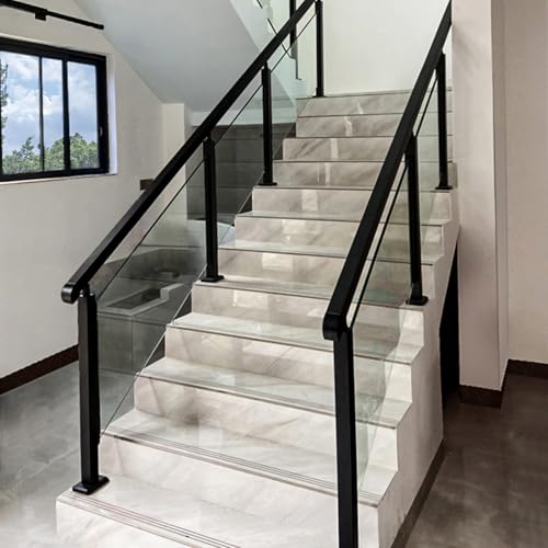304 Stainless Steel Railing Post for Glass Panels - Deck & Stair Railing System, End Post, 37.4in (95cm) - Durable Glass Fence Solution for Outdoor Spaces