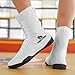 UKUBOXBAG Mens Youth High Top Fitness Shoes Mesh Breathable Fashion Sport Wrestling Sparring Boxing Sneakers,White,8.5