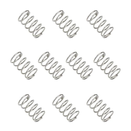 MECCANIXITY Compression Spring 6 mm OD 0.5 mm Wire 10 mm Free Length 304 Stainless Steel Small Extension Spring for DIY Projects Home Shop Repairs (Silver Tone, Pack of 10)