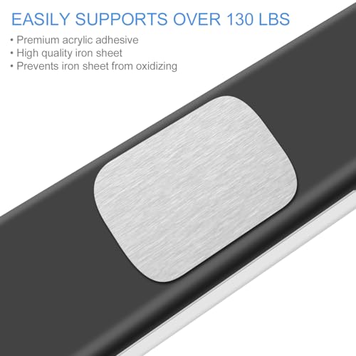 Image of 8pcs Under Cabinet Light Magnetic Sticky, Strong Adhesive Backing Magnet Stickers Replacement Magnetic Strips (Non-Magnetic) Metal Plate for Tablet LED Light Night Light Phone Holder (Blue)