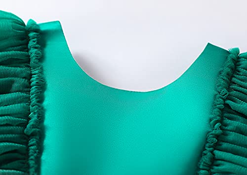 Klfflgid Baby Girl Sequins Bowknot Dress Toddler Flutter Sleeve Flower Girl Princess Wedding Party Dress Tutu Baptism Birthday Dresses Gown Size 90 (Dark Green) #TOP5