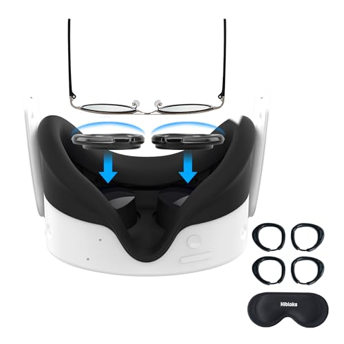 Hibloks Protector de Lentes para Meta/Oculus Quest 3S, Previene Miopía y Protección contra Rayones con Anillo Antirayones de Silicón