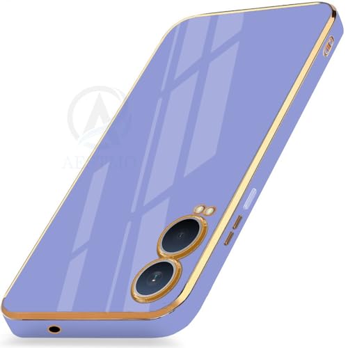 Image of AESTMO Back Case Cover for OnePlus Nord CE 4 Lite 5G Back Cover | Gold Electroplating Chrome | Raised Edges | Super Soft-Touch | Bumper Back Case for OnePlus Nord CE 4 Lite 5G (Gold & Blue)