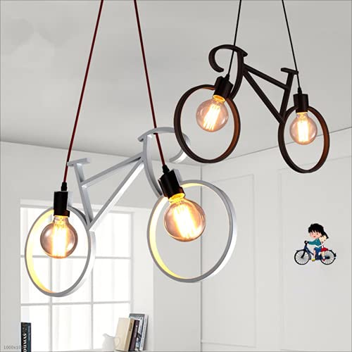 Lámpara colgante decorativa de hierro forjado con silueta de bicicleta 3