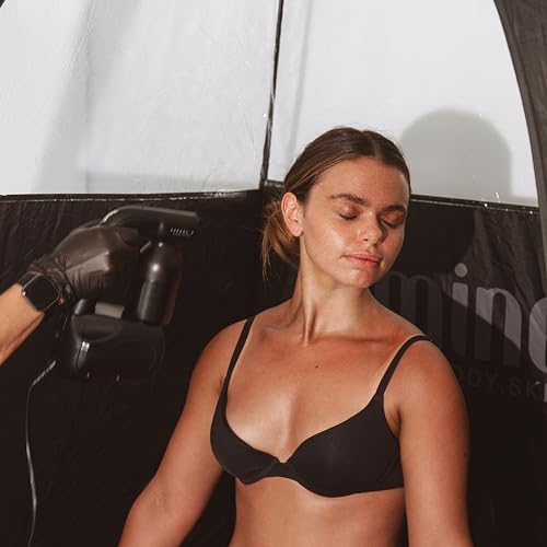 MineTan Spray Tanning Machine | Professional Spray Tan Kit | Light, High Volume, Portable Spray Gun | Salons & Mobile Tanners | Includes Coconut Water Pro Mist Solution | Airbrush Finish, 33.8 Fl Oz