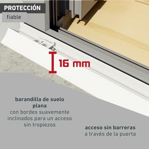 Miniatura 7 de Windhager Puerta Plisada Expert, Mosquitera Marco De Aluminio Para Puertas, Acortable Individualmente, 240 X 240 Cm, Blanco, 03959