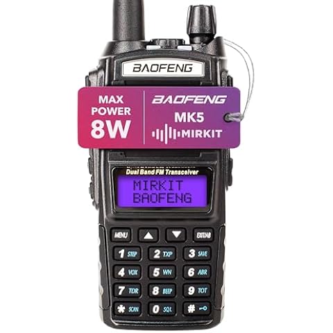 Mirkit Baofeng Ham Radio UV-82 MK5 - Walkie Talkies Long Range 8W Max Power Two Way Radio VHF/UHF 144-148/420-450 MHz - Baofeng Radio 1800mAh Battery 2 Way Radio with Mirkit Software Cover