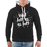 Spaß Kostet Herren Kapuzenpullover Hoodie Wat fott es es fott kölsche Karneval Größe S - 5XL