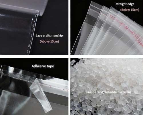 200 PCS Self Sealing Cellophane Bags Resealable 4x4 Inches Clear Bags Baked Goods Packaging Plastic Treat Bags for Cookies - Thumbnail 5