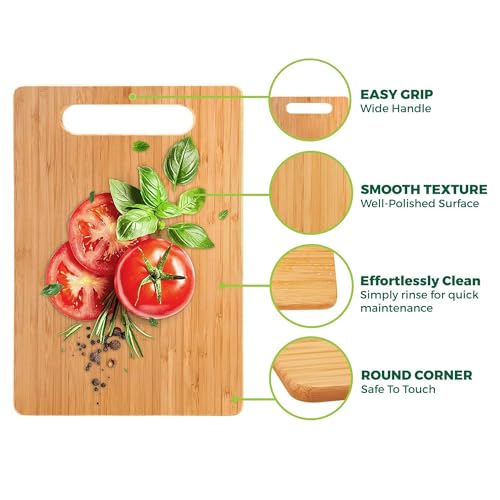 Tabla de cortar rectangular de bambú con mango integrado miniatura 6