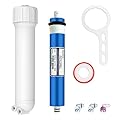 MOPUEHEL 100 GPD RO Membrane with Reverse Osmosis Membrane Housing Set, Reverse Osmosis Filter Replacement Kit, RO Membrane Housing Set for DIY RO Water System & Maple Syrup Reverse Osmosis System