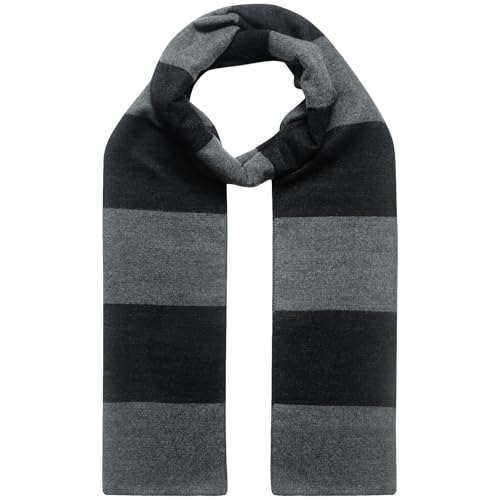 2025 Black and Gray Striped Mens Scarf Winter Soft Shawl Wrap Costume Accessories for Men Women