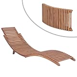 Tidyard Sonnenliege Klappbar Massivholz Teak, Sonnenliege Relaxliege für Terrassen Außenpools Garten44666