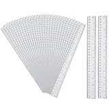 Zorfeter 32 Pack Clear Ruler, Plastic Ruler Bulk 12 Inch Metric Rulers with Centimeters and Millimeters, Transparent Drawing Tool for School Office Home Supplies