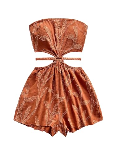 SOLY HUX Women's Boho Strapless Jumpsuit