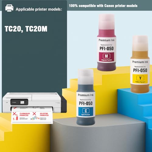 Image of KOSH PFI-050 Refill Ink Compatible for imagePROGRAF TC-20 / TC-20M Ink Tank Printers