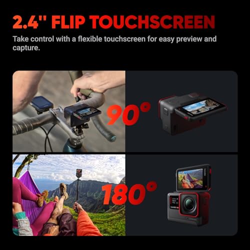 Image of Insta360 Ace Standard Bundle- 4K120fps Waterproof Action Camera, 1 /2 inch Sensor with AI Noise Reduction, Active HDR Video, 48MP Photos, 2.4 inch Flip Screen, Easy Magnetic Mounting & Advanced AI Features.