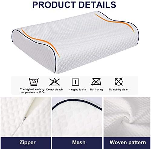 Fityou Cervical Pillow for Neck Pain Relief, Neck Pillow for Sleeping Neck and Shoulder Pain, Orthopedic Sleeping Pillow for Adults Kids, Ergonomic Contour Memory Foam Pillow for Side Back Sleeper