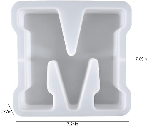 Miniatura 2 de Moldes de letras grandes para resina  Moldes epoxi de letras mayúsculas 3D de 7 pulgadas, moldes de silicona del alfabeto grande de la A a la Z para