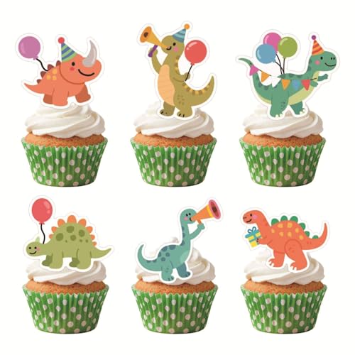 Nymora 36 Piezas Decoración Dino para Cumpleaños Infantil, Cumpleaños Dino, Decoración para Tartas y Pasteles para Accesorios de Fiesta Dino
