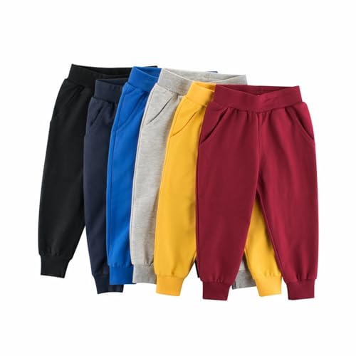 Kids Solid Athletic Joggers Boys Soft Elastic Waistband Sweatpants Girls Solid Casual Sport Pants with Pockets2