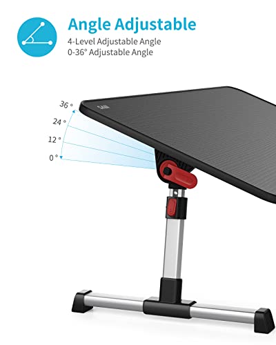 SAIJI Laptop Bed Tray Table, SAIJI Adjustable for Laptop Stand, (Black) (Large (60cm x 33cm), Black) - Image 4