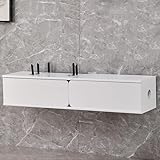 2. Espace de rangement dissimulé : La console de rangement avec porte coulissante permet de ranger le boîtier d'installation, les DVD, la console de jeux, le modem et le routeur sans fil. Les étagères de jeu à l'arrière creux permettent de dissimuler une rangée de prises. De plus, les câbles encombrants pour le branchement du téléviseur passeront par le trou pour câble ou routeur sur le panneau supérieur. Ces designs vous offriront une pièce ordonnée et confortable.