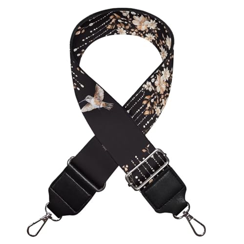 Image of Coldinair Hummingbird Replacement Shoulder Strap for Women Lady Cherry Blossom Handbags Bag Straps Wide Straps for Luggage, Crossbody Strap, Floral Guitar Strap for Purses