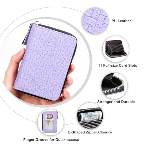 Image of Credit Card Wallet, RFID Card Case Wallet, Zipper Card Cases Holder for Men Women, RFID Blocking, KeyChain Wallet, Compact Size Card Organizer Case for Women